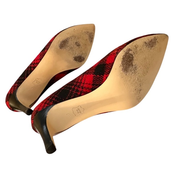 Talbots Red and Black Plaid Pointed Toe Heels |Size 8 M | EUC - Picture 4 of 7